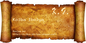 Kolba Ibolya névjegykártya