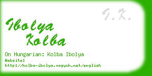 ibolya kolba business card